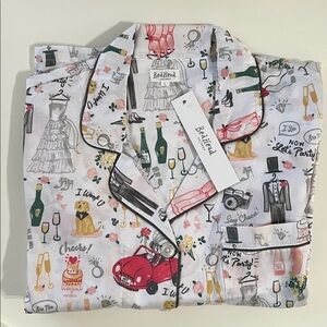 BedHead I Do PJs - White Pajama Set with Colorful Illustrations